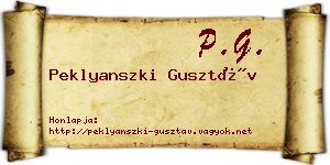 Peklyanszki Gusztáv névjegykártya