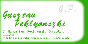 gusztav peklyanszki business card